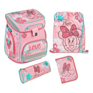 Scooli Sac décole rose multicolore pour fille - EasyFit Schulranzen-Set 5 pièces Minnie Mouse 289591