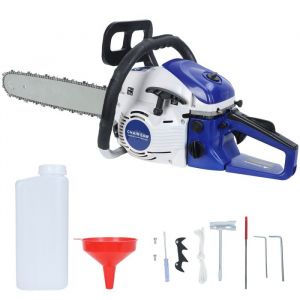 Tronçonneuse thermique 58CC - FLASIDU - 20 pouces - 2200W - 0.55L - 3.8hp - 8500pm/min - 1 chaîne - Bleu - 82*25*25cm