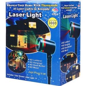 Projecteur Laser Extérieur Rouge et Vert Etoiles Dynamiques Etanche IP44 Lumière Déco Batiment Jardin Arbres Noël fête Nouvel An