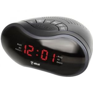 Radio Réveil FM - Tokai - Noir - Prise USB - Double Réveil - Fonction Sommeil