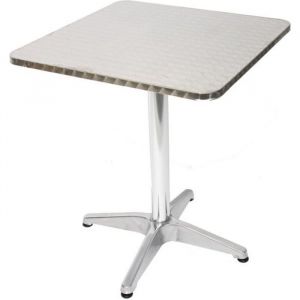 Table de bistro - M28 - rectangulaire - cadre en aluminium - plateau en acier - croix de pied - grande stabilit&eacute;