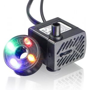 Mini pompe à eau avec LED 180 L/h 35 W petit aquarium jardin puits étang de jardin pompe de fontaine à eau