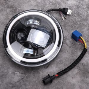 LED Conduite 7 pouces Phare Rond Phare LED Rond Halo Angle Yeux Feux Diurnes Clignotants Remplacement Lampe Remplacement