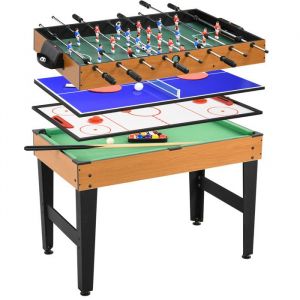 table multijoueur 4 en 1 table de partie avec tennis de table baby - foot billard hockey sur table id&eacute;ale pour le multijoueur