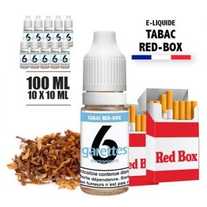 E-liquide 100ML saveur TABAC RED BOX avec 3MG de nicotine (e-liquide id : PROD839) - (10x10ML)