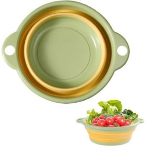 (Vert) Lavabo &agrave; Vaisselle Pliable Bassine Pliable Bassine Plastique Panier Linge Pliable Petite Bassine Camping Lavabo Lavage