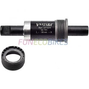 Boitier de p&eacute;dalier axe rond et clavette L.136 mm - VENTURA - Noir - Adulte - Mixte