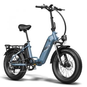 Vélo électrique 20 FAFREES FF20 Polar 500W Vélo Pliant Gros pneu 25 km/h 48V 208Ah 7 Vitesses Gris-bleu avec Cadeau Pompe