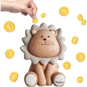 Tirelire pour Enfants LionTirelire Enfant en Résine Incassable Décorative RéutilisableDécoration De Chambre denfantCadeauJouet