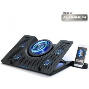 EMPIRE GAMING - Turboost Refroidisseur PC Ordinateur Portable Gamer en Aluminium - 5 Ventilateurs - Support ventilé 12 à 17 Pouces