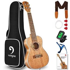 Vangoa Ukul&eacute;l&eacute; Tenor 26 pouces Acajou Solide Hawaii Acoustic Ukulele avec des kits pour d&eacute;butants