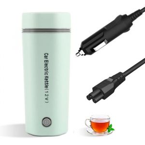 Mini bouilloire &eacute;lectrique de voyage 350 mlTasse portable en acier inoxydable avec fonction thermos (verte))