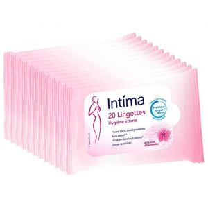 Intima Lingettes hygiène intime douceur et protection - Le paquet de 20 lingettes Lot de 12