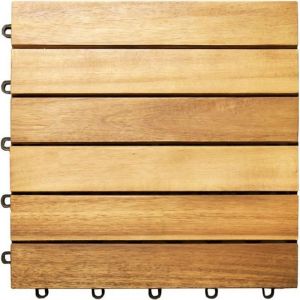 11x Dalles de terrasse en bois dacacia pour 1m² - 30 x 30 cm Jardin extérieur