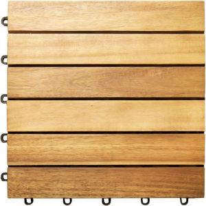 11x Dalles de terrasse en bois d'acacia pour 1m² - 30 x 30 cm Jardin extérieur