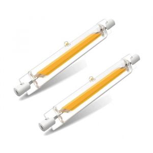 Lampes LED R7S 118 mm &agrave; Intensit&eacute; Variable Ampoules LED R7S 20 W de Remplacement pour Ampoules Halog&egrave;Nes 200 W Blanc Chaud Lot