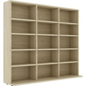 HMF© Meuble Range CD Décor - Armoire de rangement Meuble Étagère - Chêne sonoma 102x16x895 cm Aggloméré 30300