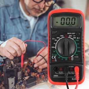 Qiilu Multimètre numérique portable XL830L portable LCD numérique multimètre voltmètre ampèremètre ohmmètre testeur de