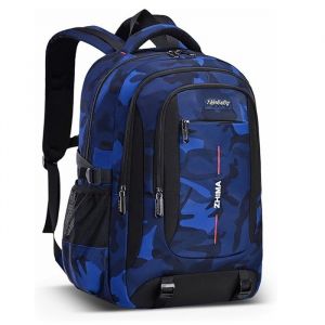 Cartable Primaire de Grande Capacité pour le Collège Sac College Garcon Motif Camouflage à la Mode pour lÉcole et les Voyages