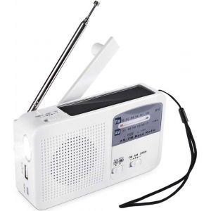 Radio Portable durgence Solaire Dynamo Power Manivelle Rechargeable Radio FM/AM Lecteur MP3 sans Fil Lampe de Poche LED Siren