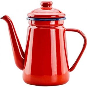 Bouilloire &eacute;maill&eacute;e &agrave; la main 11L - SODIAL - Rouge - Socle 360 degr&eacute;s - Fonction maintien au chaud