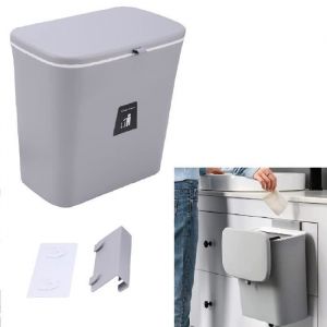 Poubelle Murale &agrave; Suspendre avec Couvercle Coulissant Seau &agrave; Compost Recyclable Armoire de Rangement pour Cuisine Chambre &agrave; A251