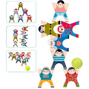 Jouet déquilibre en bois - Hercules Jenga - 21 briques pirates - Jouet éducatif pour enfant