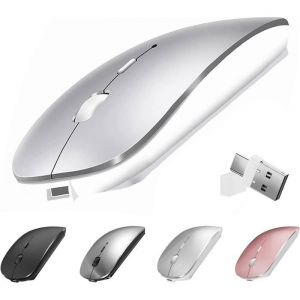 Souris sans fil pour MacBook Air iMac Pro ordinateur portable de bureau souris sans fil rechargeable et silencieuse USB C