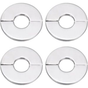 4 Pi&egrave;ces Cache Tuyau Radiateur Acier Inoxydable Rosace de Robinet Argent Plomberie Rosaces de Recouvrement de Robinetterie De Robi