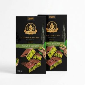 LAMO&rsquo;S &ndash; Chocolat Dubai Pistache & Kunafa  Pack de 2 Pi&egrave;ces Barre Chocolat au Lait Pistache & Kunafa Premiumi(2 x 80g)