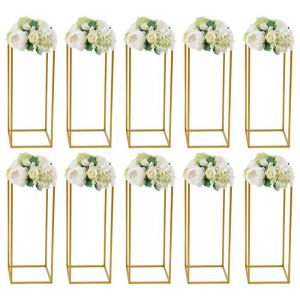 10 Supports de Fleurs de Mariage 60cm - Porte-Bouquet pour Mariage D&eacute;cor (dor&eacute;) pour F&ecirc;te de Mariage VASE VASE SOLIFLORE