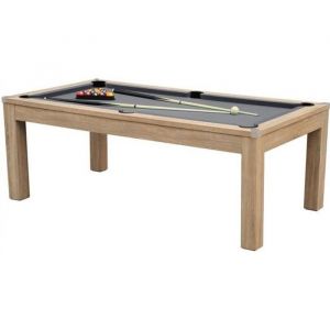Meyer TableBillard - Table &Agrave; Manger Convertible en Billard 6FT - H&ecirc;tre - Tapis Gris - 183 x 103 x 80.5 cm