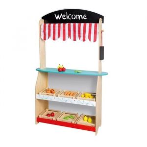 Théâtre en bois et magasin 2 en 1 - JOUÉCO - Multicolore - Pour enfant à partir de 3 ans