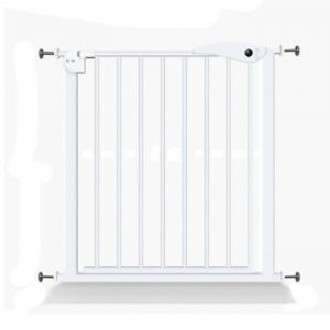 Barrière de Sécurité Extensible Bebe-Enfant 65-74 cm Barrière Escalier Sans Percage 90° Arrêt-Fermeture Automatique Blanc