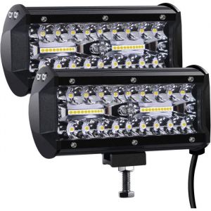 Phare de Travail LED 12V 300W 7 Projecteur LED Voiture 12v Etanche IP67 Spot Flood Feux Antibrouillard LED 27000lm Feux de [1]