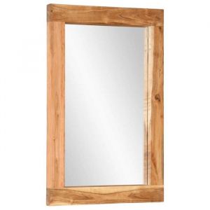 （SOLDES SEPT)Miroir de salon - Miroir 70x50 cm bois massif dacacia et verre &4529572