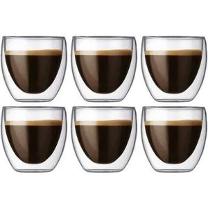 Coffret De 6 Tasse &agrave; Caf&eacute;-Expresso-Espresso En Verre - 80Ml  Set-Tasses &agrave; Caf&eacute; Double Paroi Tasse Expresso Originale. -