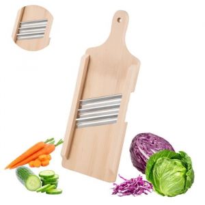 Râpe Mandoline a Choux en Bois avec 3 Lames en Acier  Râpe de cuisine pour couper les légumes 42 cm