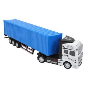 SALALIS-Mod&egrave;le de camion porte-conteneurs 1: 48 Jouet Mod&egrave;le de Camion de Conteneur en jeux talkie-walkie Camion bleu