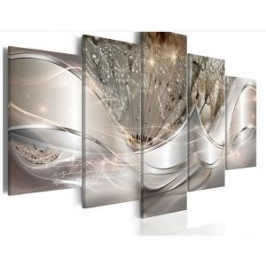 Impression sur toile intissee Abstrait Fleurs 100x55 cm 5 parties Sans cadre tableau tableaux decoration murale photo image