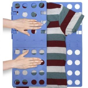 Plieur Linge Ajustable Planche &agrave; Plier le Linge Folding Clothes Board -Bleu