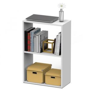 Etag&egrave;re de bureau Buffalo 2 niveaux coloris blanc - Hauteur 75 x Longueur 50 x Profondeur 24.5 cm