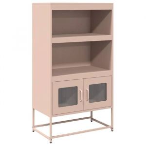 Enfilade/Bahut/Vitrine - Rustique - Buffet haut rose 68 x 39 x 123 cm acier @728495