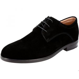Chaussure Richelieu homme de ville en v&eacute;ritable cuir daim noir RN025 41