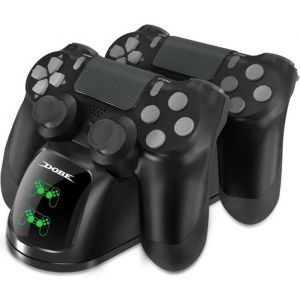 PS4 Dual Dock Charge USB avec Indicateur LED Station Daccueil de Chargeur pour PS4 / PS4 Slim / PS4 Pro Controller Noir