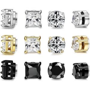 6 Paires Boucles doreilles Magnétique en Acier Inoxydable pour Femme Homme Fille Boucle d Oreille Aimant Sans Trou Boucle doreil