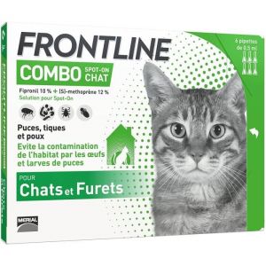 FRONTLINE Combo Chat - Anti-puces et anti-tiques pour chat - 6 pipettes