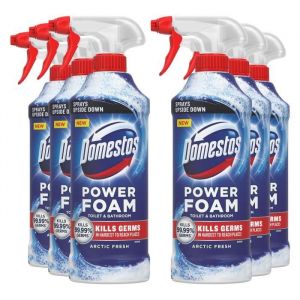 Domestos Power Foam Toilet & Bathroom Cleaner Spray Arctic Fresh 6 pack of 450ml