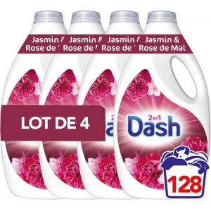 Dash 2en1 Lessive Liquide 128 Lavages (4x32) Jasmin Et Rose De Mai