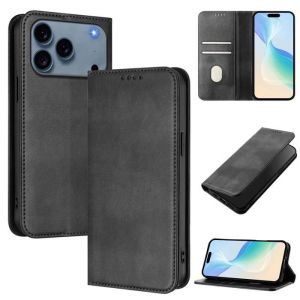 Coque pour iPhone 17 Pro Max 6.9 Etui avec [RFID Blocage] Housse en Cuir PU Portefeuille Rabat Clapet Porte Carte -Noir PT15